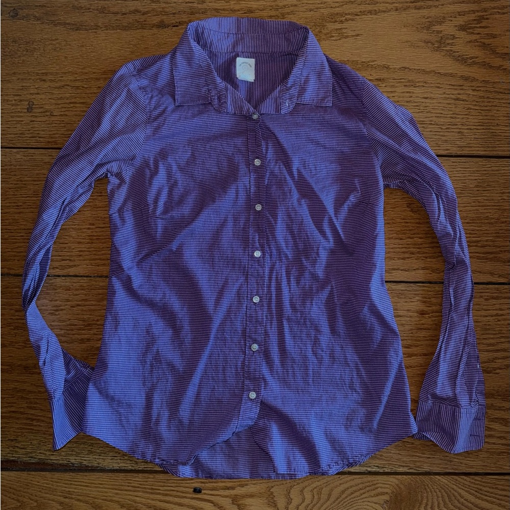 J. Crew Purple Checkered Cotton Shirt
